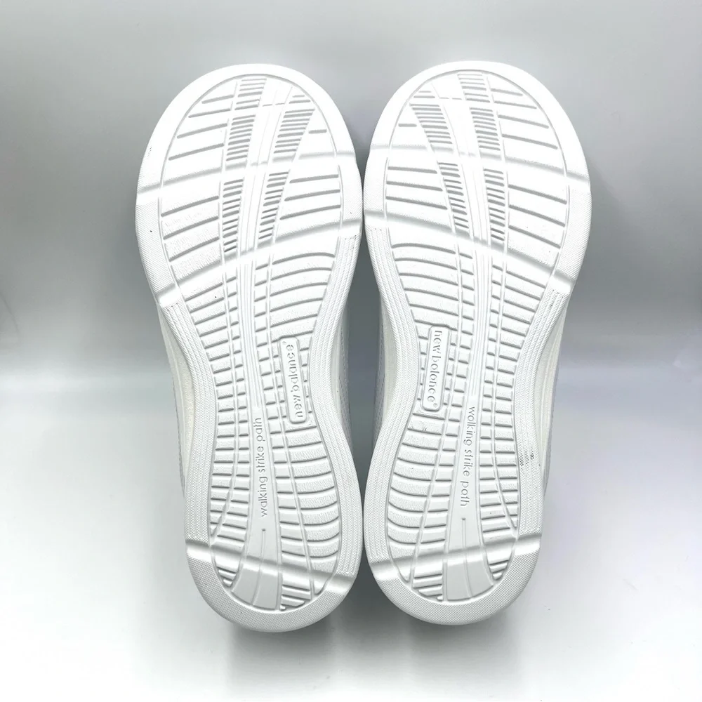 12W 12 WIDE New Balance Hook And Loop‎ 577 White Leather Walking Sneakers Shoes